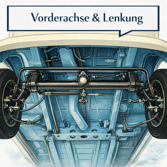 VW Bus T2 Vorderachse & Lenkung | Traggelenke, Lenkgetriebe & Lager
