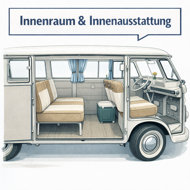 Innenausstattung VW Bus T1 Türverkleidungen Polster Sitzbezüge Himmel