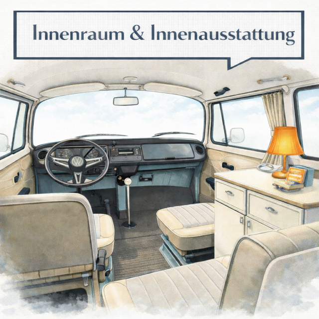 VW Bus T2 Innenausstattung | Sitzbezüge, Teppich & Verkleidungen
