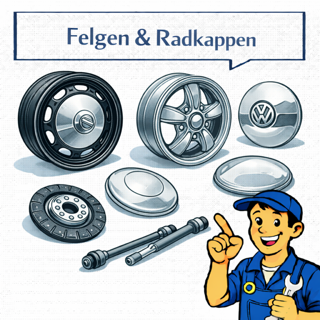 VW Käfer Felgen & Radkappen online kaufenn Weißwandringe Spurplatten Radschrauben