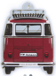 Preview: VW T1 Bus Bulli Lufterfrischer Auto Duftbaum Wunderbaum Auto VW Bus T1 Motiv - Vanille / Rot