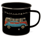 Preview: VW T1 BULLI BUS SAMBA KÄFER TASSE EMAILLE EMAILLIERT SCHWARZ IN GESCHENKBOX 500ml