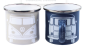 Preview: VW T1 BULLI BUS TASSE EMAILLE EMAILLIERT 2er Set IN GESCHENKBOX JE 350ml GRAU UND BLAU