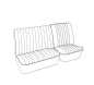 Preview: Seat Cover Front Bench 1/3-2/3 Vintage Style basalt grey / silver beige Bus '63-'67