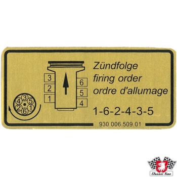Klebeschild-Zündfolge-Porsche 911-93000650901