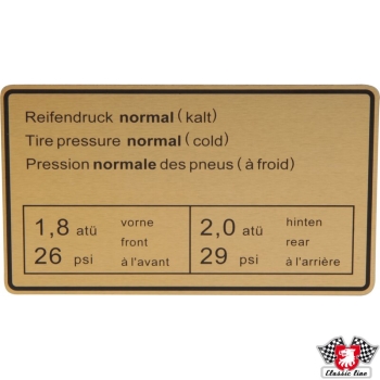 Klebeschild-Reifendruck-Porsche 911-90100650500