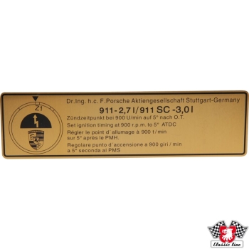 Klebeschild-Zündzeitpunkt-Porsche 911-91100650101