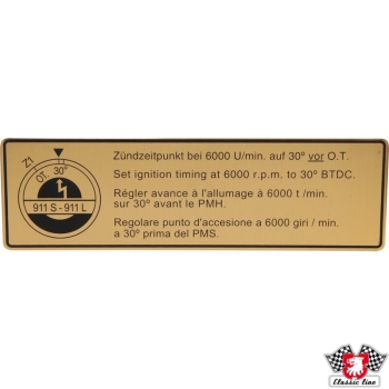 Klebeschild-Zündzeitpunkt-Porsche 911-90100651000
