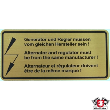 Klebeschild-Lichtmaschine-Porsche 911-90100650800