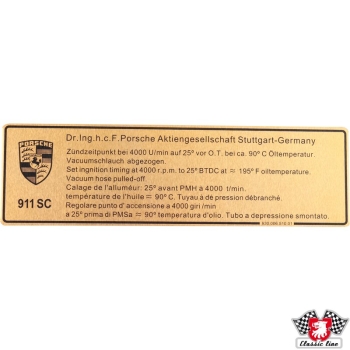 Klebeschild-Zündzeitpunkt-4000-U/min-Porsche 911-93000651001