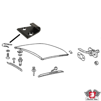 Riegelverschluss für Targa Dach schwarz pulverlackiert Porsche 911 2.0-3.3,3.6 Porsche vergl. 96456526501