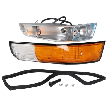 Blinker-mit-schwarzem-Rand-vorne-komplett-mit-Metallgehäuse-mit-E-Marke-rechts-Porsche 911-90163140230