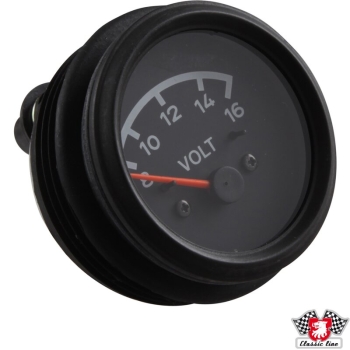 Voltmeter-8-16-Volt-schwarze-Scheibe-VDO-style-Porsche 914-91464111510
