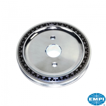 Standard-grösse-Riemenscheibe-für-Kurbelwelle-mit-Gradeinteilung-Billet-Style-helle-weiße-Zahlen-auf-schwarzem-Hintergrund-VW-Käfer-33-1090-0