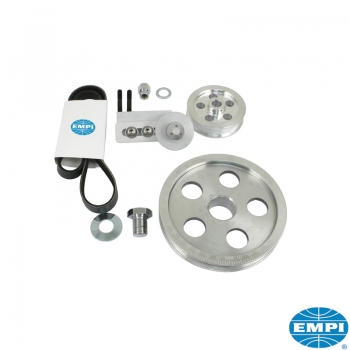 Serpentine-belt-pulley-system-with-laser-etched-numbers-aluminium-polished-VW-Käfer-17-2811-0