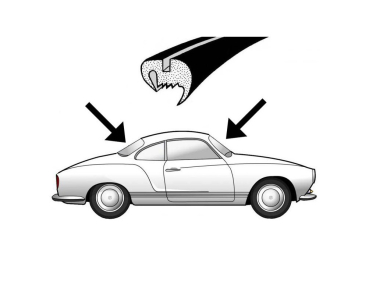 Dichtungen Scheibendichtungen Cal Look Satz (vorn und hinten) VW Karmann Ghia Front und Heckscheibendichtung ohne Nut für Zierleiste