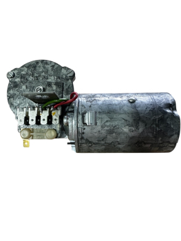 Preview: Detail of the electrical terminals and SWF logo on the 113955113E 12V wiper motor.