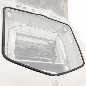 Schwarze Gummidichtung für den vorderen Kofferraum (Fronthaube) eines VW Typ 34 Karmann Ghia