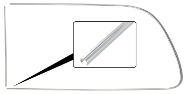 Rear side window molding aluminum with vent window left Bus 8.1967 until 7.1971 Also use # 20333