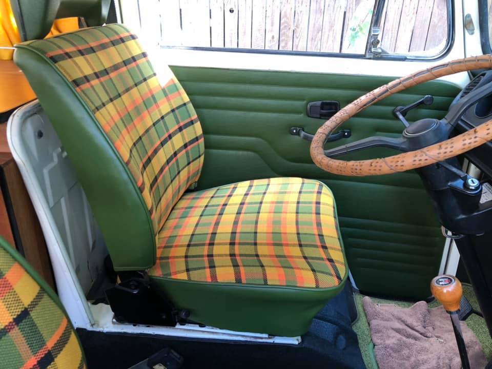 interior seat cover westfalia VW Bus T2 grean yellow orange