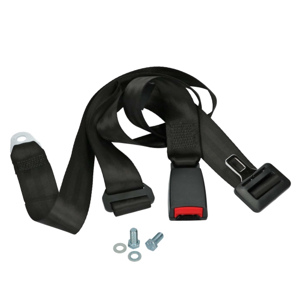 Lap belt black universal extra long with E-mark (1) VW Bus T2