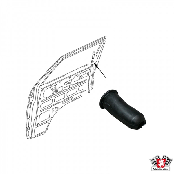 Rubber-guide-for-door-lock-knob-VW-Bus-T3-251837355