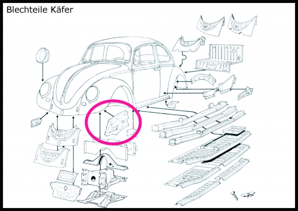 Seitenteil Endspiele vw Käfer
