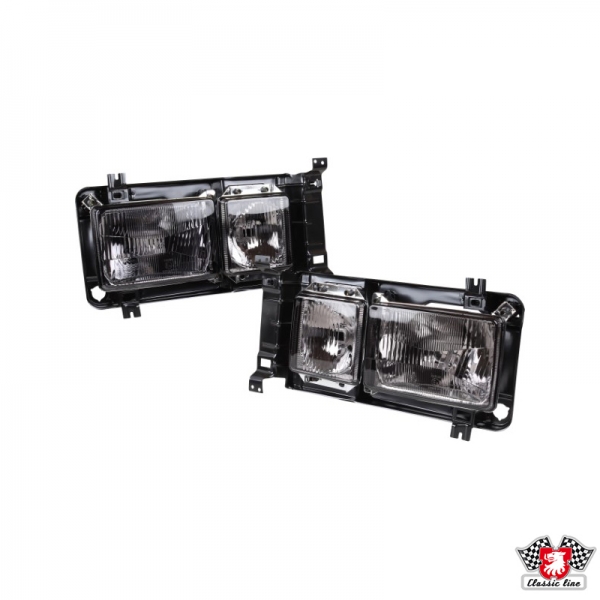 Scheinwerfersatz Scheinwerfer quadratisch rauchfarben H4 Halogen Doppelscheinwerfer links rechts getönt VW Bus T3 251941998