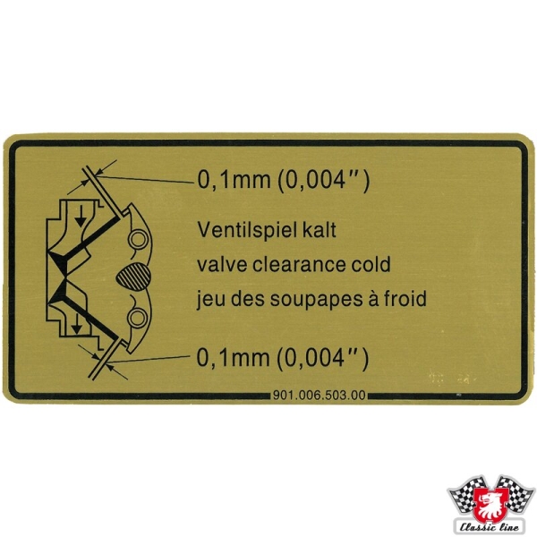 Sticker-adjustment-valve-clearence-Porsche 911-90100650300