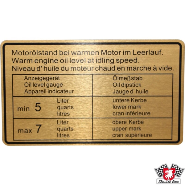 Klebeschild-Motorölstand-Porsche 911-90100650401