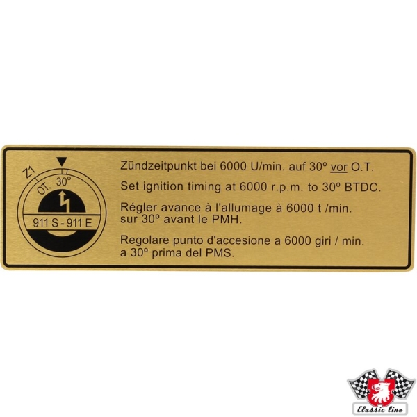 Klebeschild-Zündzeitpunkt-Porsche 911-90100651001