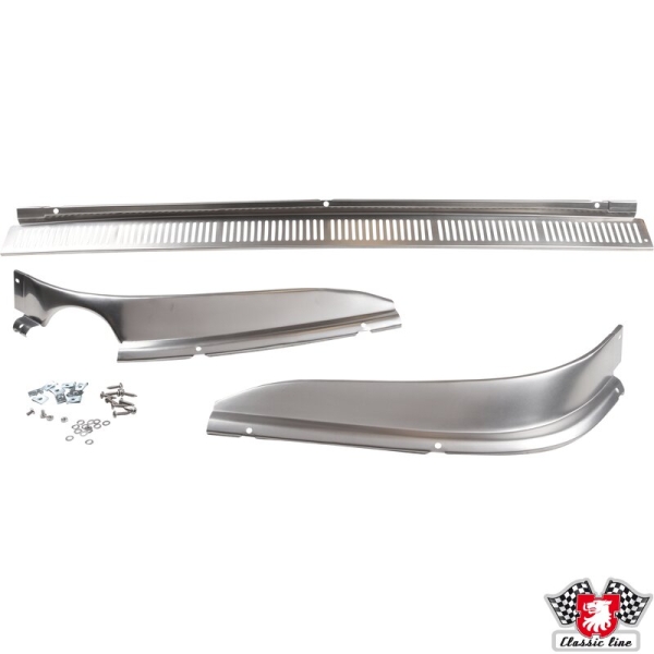 Heckblende Edelstahl für Porsche 911, 3-teilig, Bj.69-73 Porsche vergl. 90150590400 Heckschürze