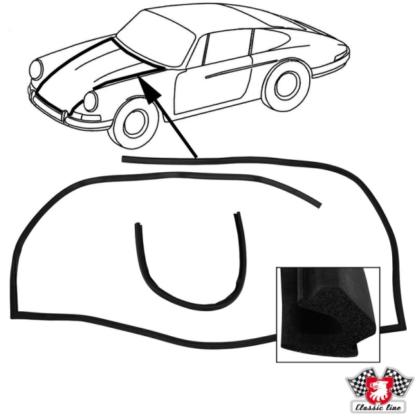 Haubendichtung-vorne-(2-Teilig)-Porsche 911-90151190102