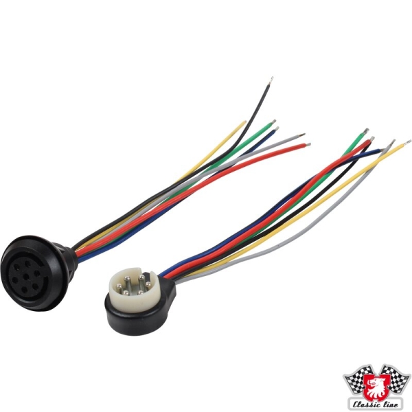 Multiple-electrical-plug-connection-with-male-and-female-ends-6-leads-Porsche 924-90161233000