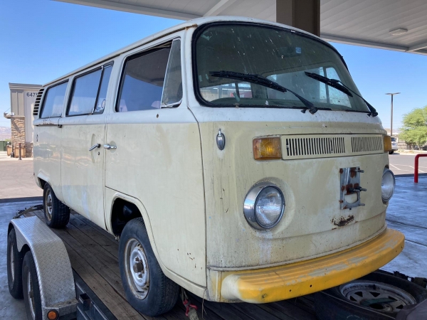 VW Bus T2 1975 Original Lack zum restaurieren zu verkaufen USA Import solide Basis