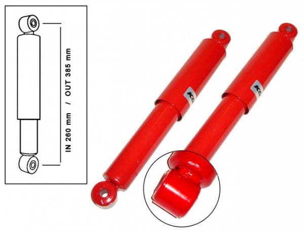 Koni Stoßdämpfer rot einstellbar VW Bus T1 hinten & VW Käfer alle Pendelachse