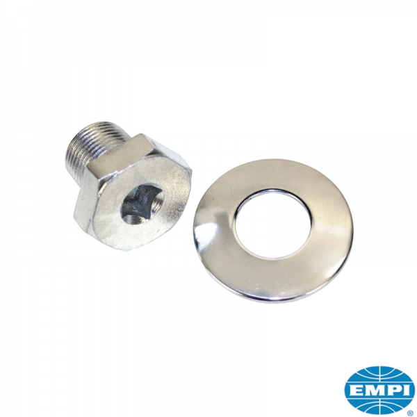 Pulley-bolt-with-broach-and-washer-set-stock-style-silver-zinc-plated-VW-Käfer-16-6802-0