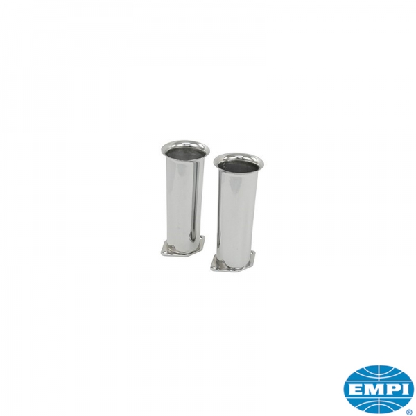 Chrome-velocity-stack-set-6"-2-pieces--Fits-all-Empi-HPMX-IDF-Weber-and-DRLA-Dellorto-carburetors--Aid-in-prevention-of-fuel-sta-VW-Käfer-43-6056-0