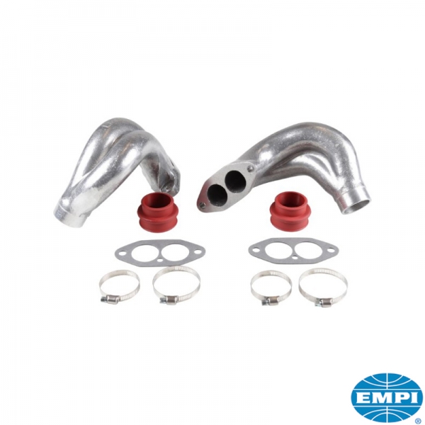 Intake-manifold-end-set-dual-port-casted-original-style-with-clamps-and-boots-VW-Käfer-00-3238-0