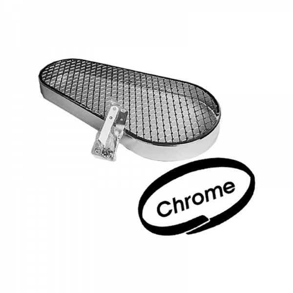 Chrome-pulley-guard-clover-leaf-design-with-mounting-hardware--Protects-and-looks-great-on-Bugs-Bajas-and-Buggies-VW-Käfer-AC119591