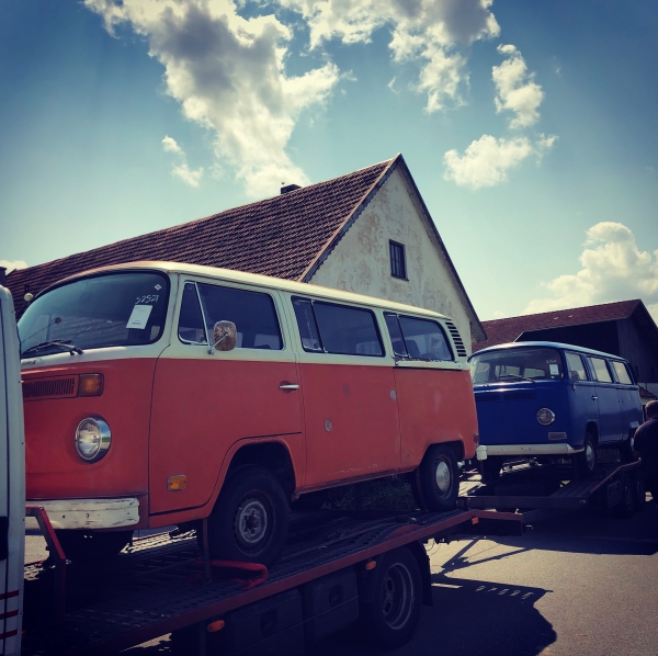 verkauft - VW Bus T2 b T2 zu verkaufen 1974 leuchtorange ungeschweißt California Import - Motor Typ4