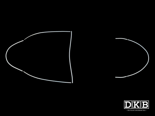 J-Dichtungskanal Komplettset fuers ganze Auto, VW Kaefer bis 1967, 111813311K DKB