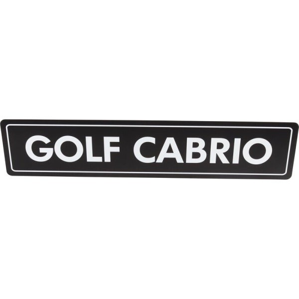 Show License Plate with "Golf Cabrio" Lettering | VW Golf 1 | OE ZCP9...