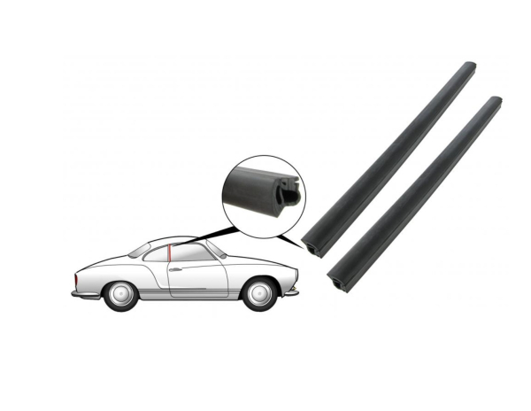 Dichtung zwischen Türscheibe und B-Säule Seitenfenster VW Karmann Ghia Typ 14 vergl. 143847341A |  8.1959 -  7.1971