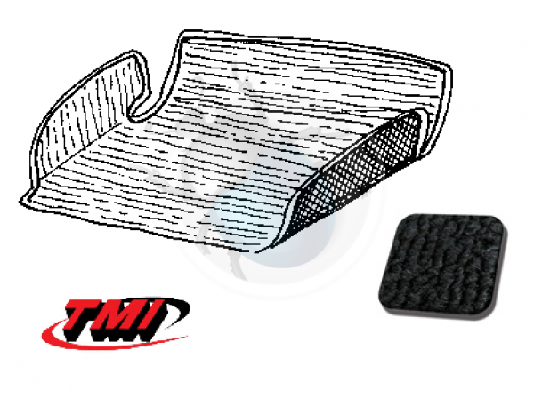 Teppichsatz Kofferaum TMI schwarz Teppich für VW Käfer Kofferaumteppich