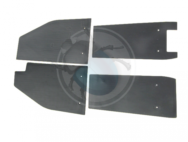 Rubber floor mat set (4-part) Beetle export models and convertible 8.1957 until 7.1959 (LHD) greay