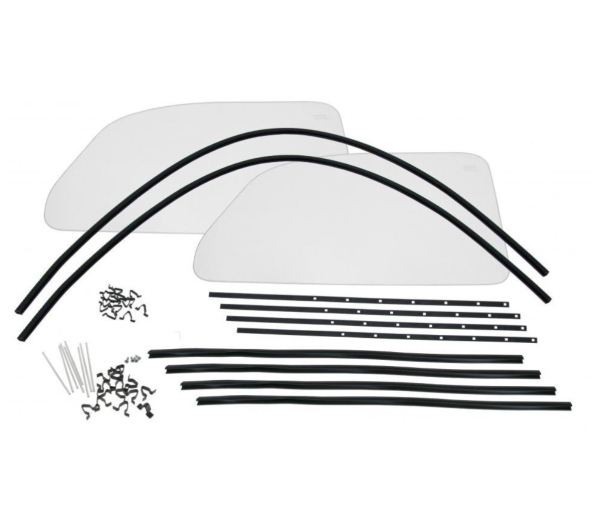 One-piece windows clear and snap-in window scrapers (per pair) Beetle sedan 8.1964 and later