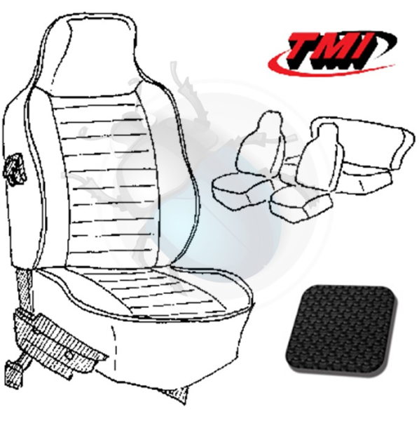 CABRIO SEAT COVER SET BLACK 74-76 HIGH BACK