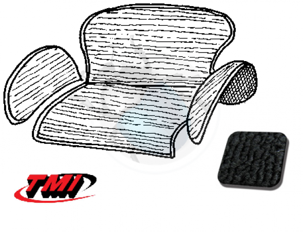 carpet schwarz Teppichsatz Innenraum hinter Sitze VW Käfer 8.72 - 1985  Käfer Innenaustattung