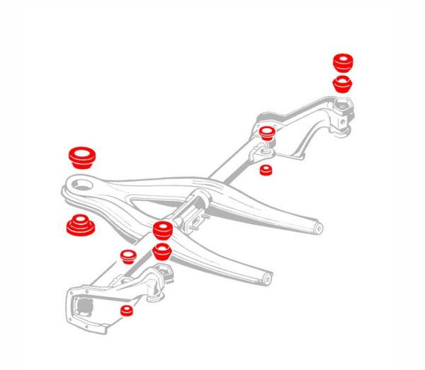 VW Typ3 Typ34 Gummilager Drucklager Chassis/Hinterachse Achsaufnahme SET Karosserie Lager Gummi Dämpfungsringe Achslager